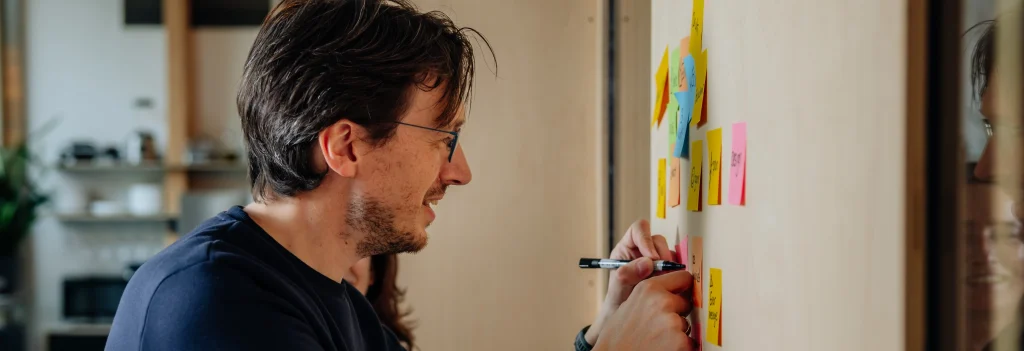 Designer writing stickies